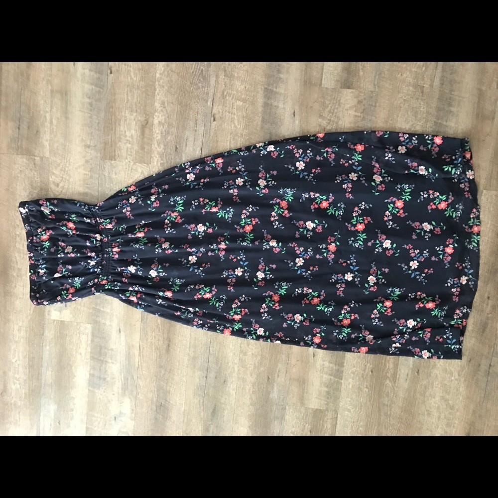 Long strapless floral dress